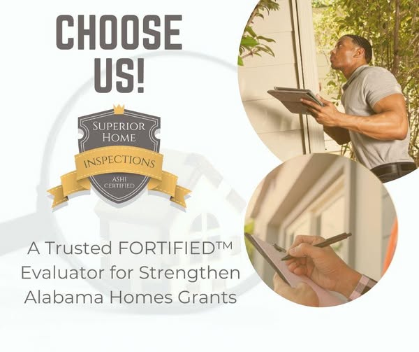 Choose Superior Home Inspections — Certified FORTIFIED™ Evaluator for Strengthen Alabama Homes Grants